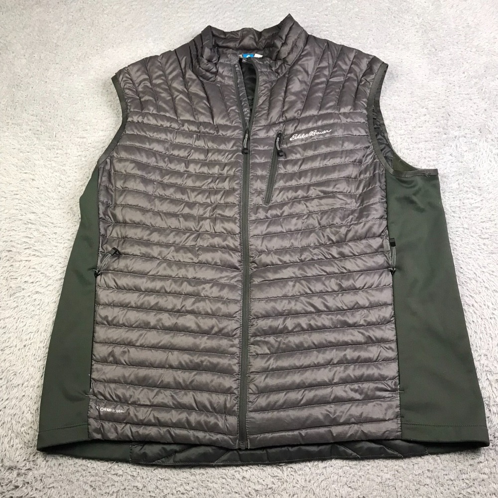 Eddie Bauer First Ascent Vest Mens XL Black StormDown 800 Insulated Puffer